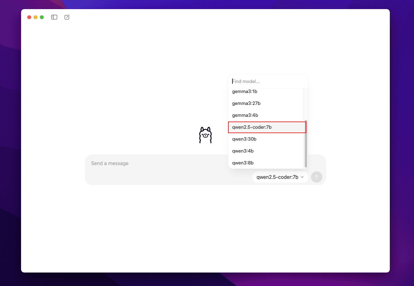 CLI でダウンロードしたモデルが GUI でも選択可能になった画面